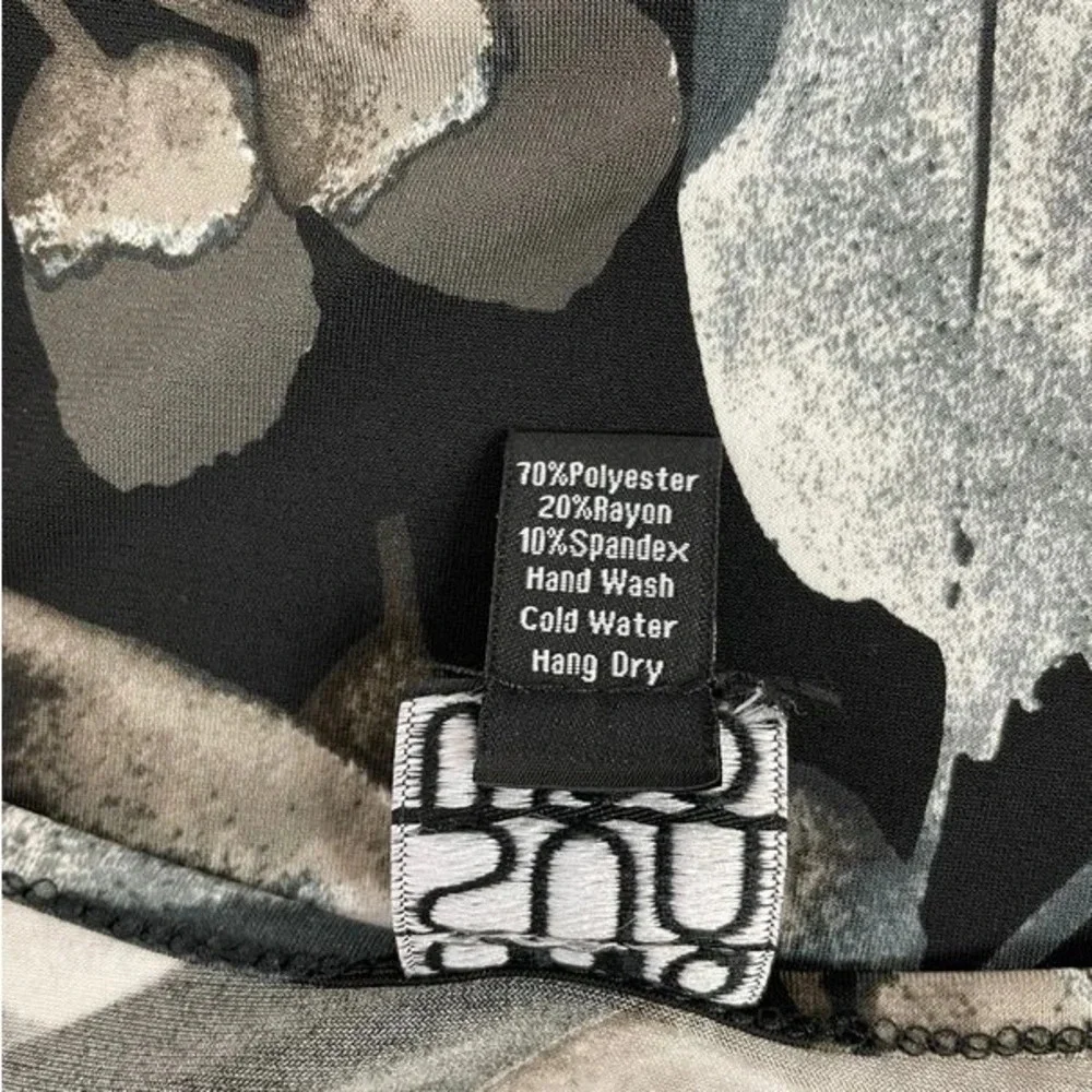 CLARA SUN WOO 3/4 SLEEVES SCOOP V NECK BLACK/GRAY TUNIC - Picture 3 of 5